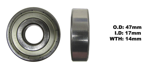Bearing Koyo 6303ZZ(I.D 17mm x O.D 47mm x W 7mm)