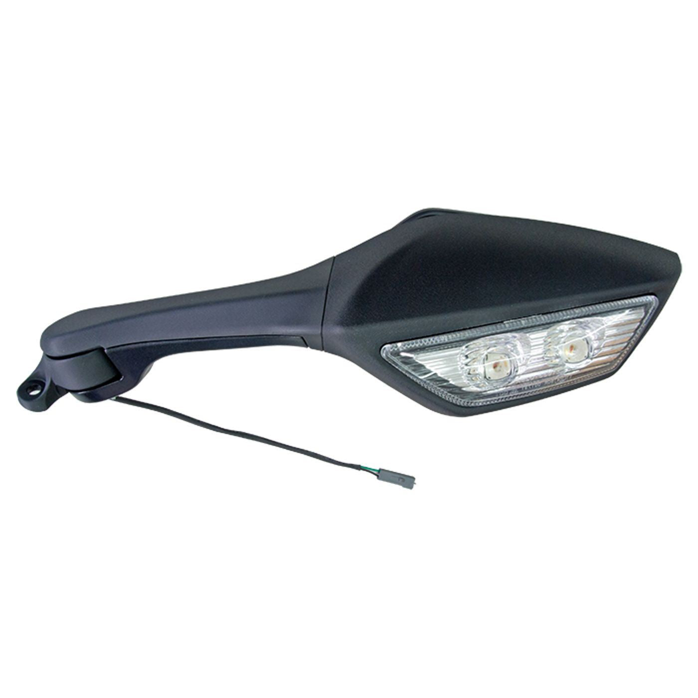 Mirror Left Fairing Black With Indicator Kawasaki ZX-10R (ZX1000) 11-15 (E-Marked) (48mm Centres) OE Ref: 56001-0288
