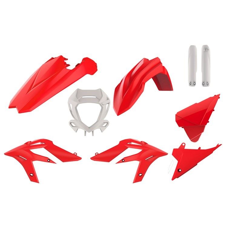 POLISPORT PLASTIC KIT + FORK GUARDS BETA X-TRAINER 250-300 2015-2019, RED/WHITE