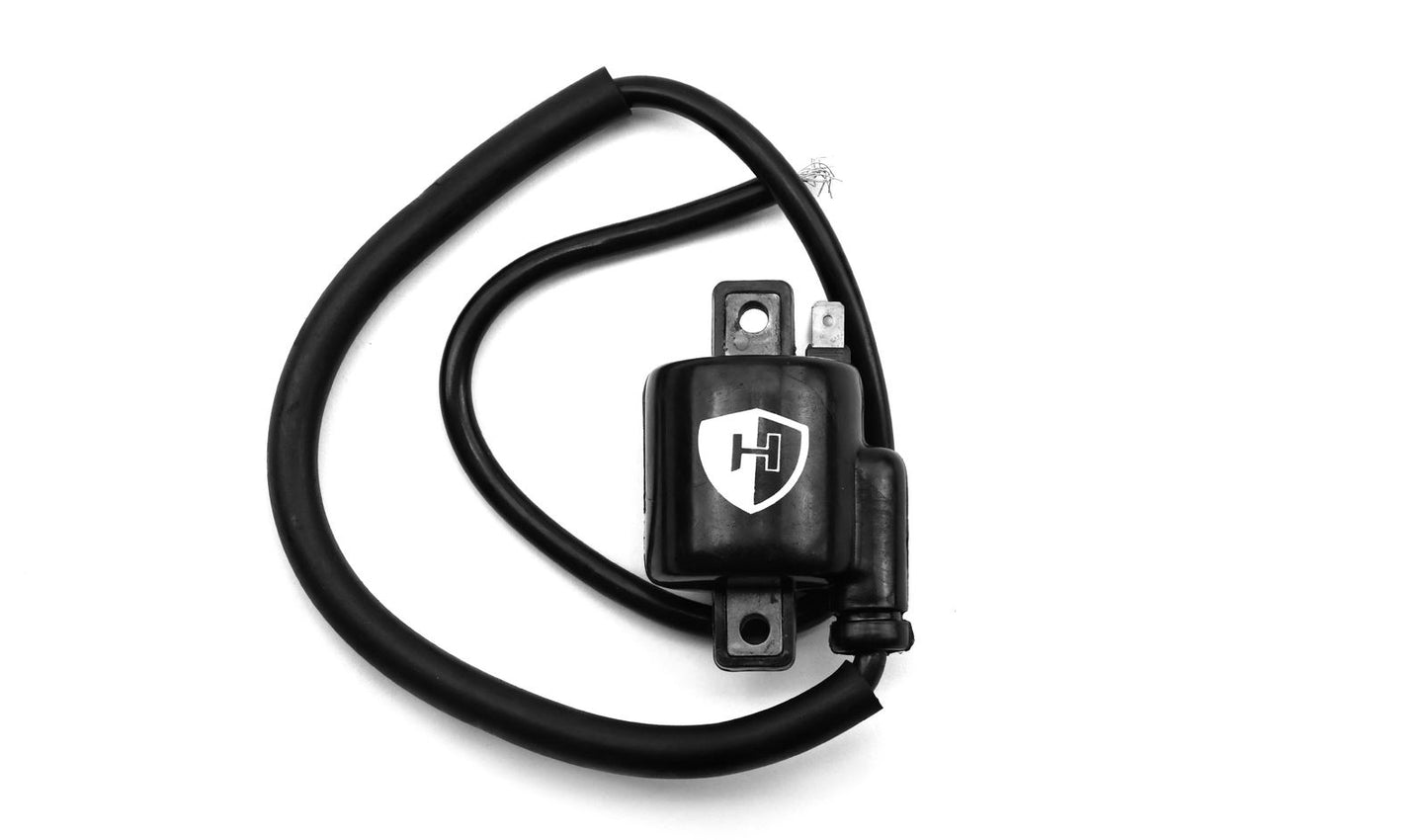 Ignition Coil 6v or 12v CDI Single 1 Spade Terminal P:0.37 Ohms S:4.39 kOhms (60mm Centres) 50cm HT Lead (6mm), can be removed.