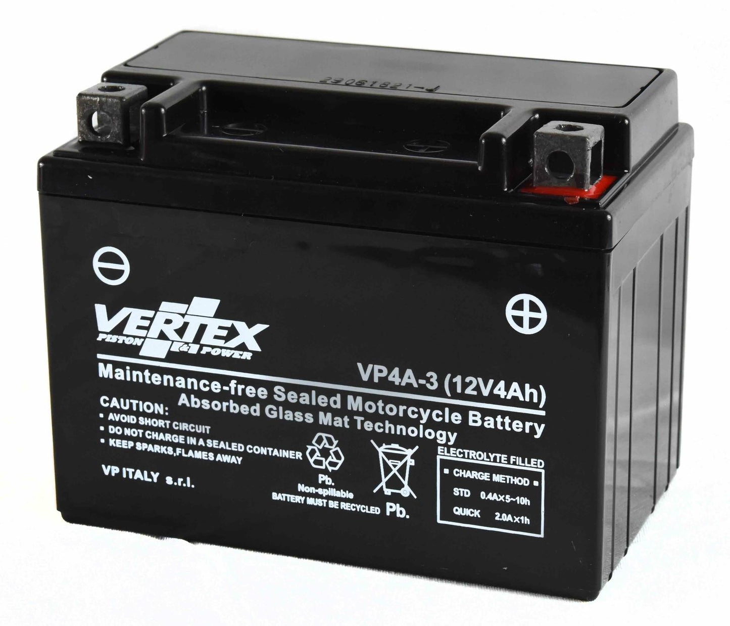 Vertex VP4A-3 Battery Replaces CB4L-B (L:120 mm x W:70 mm x H:93 mm)