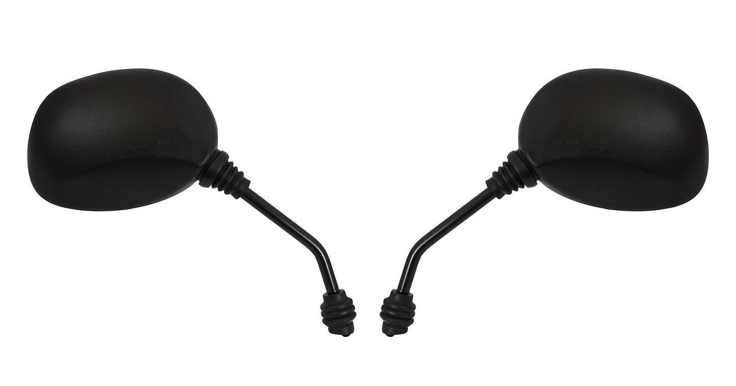 Mirrors Left & Right 8mm Black Rounded Scooter Style