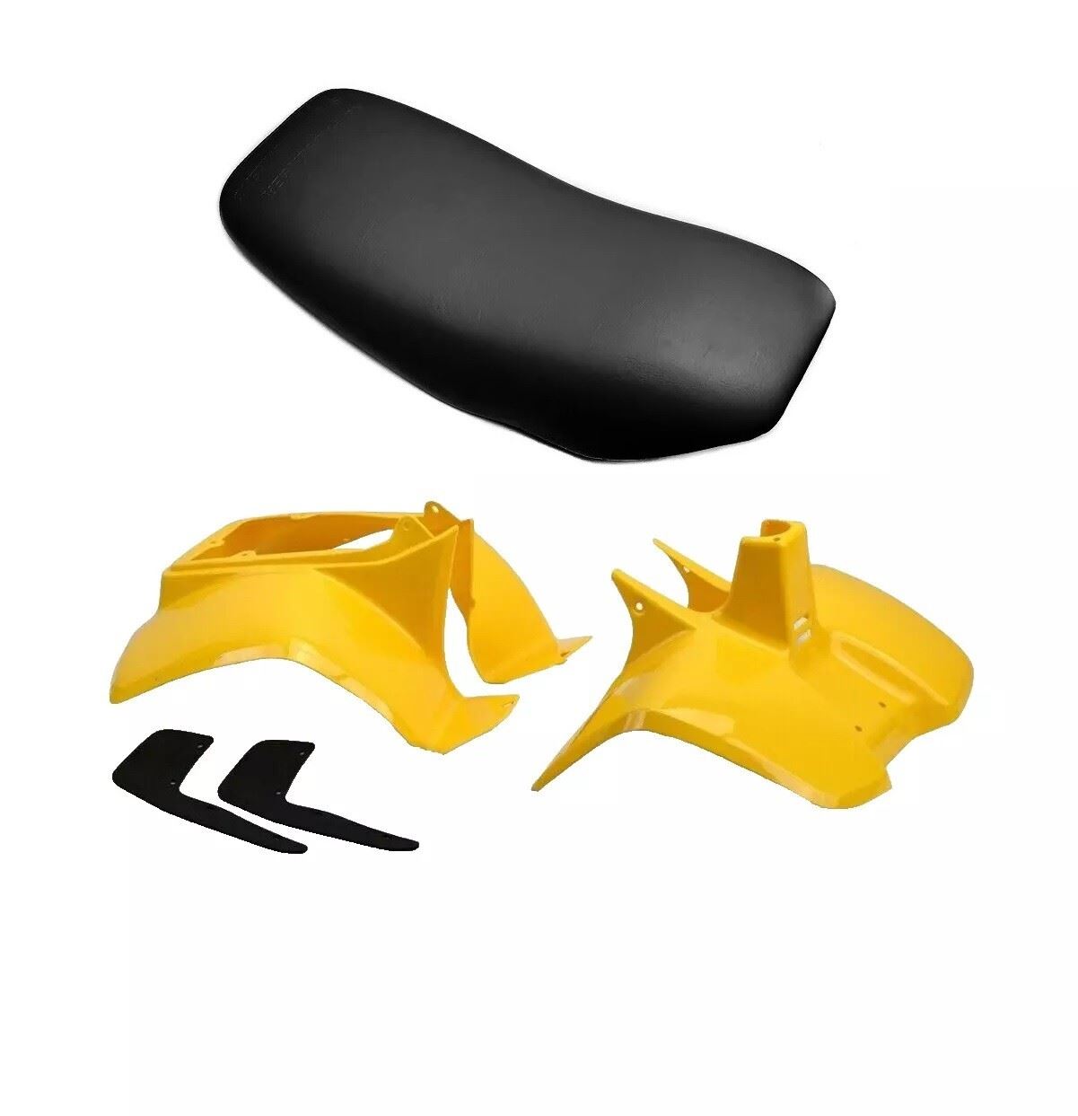 Plastics & Black Seat For Suzuki LT50 Yellow Front, Rear Fender , Mudflaps