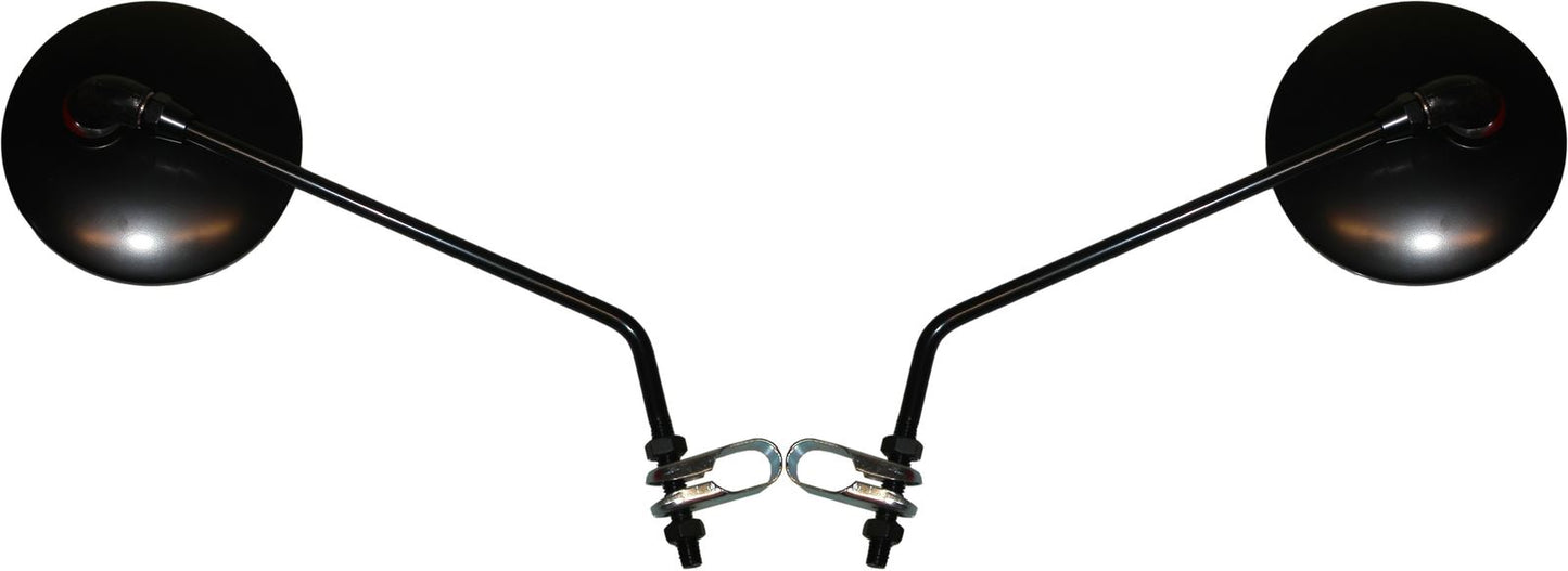 Mirrors 8mm Black Round Left or Right Clamp-on (Pair)