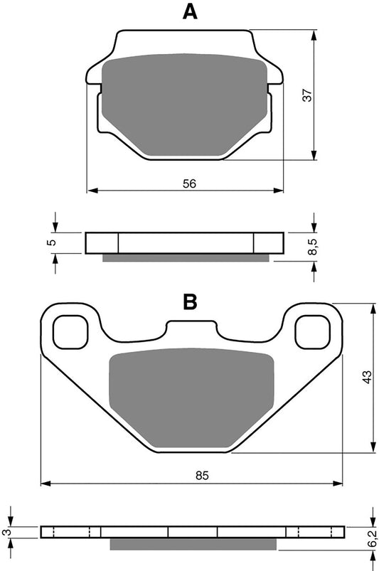 Goldfren Brake Pads AD086, FA67/2