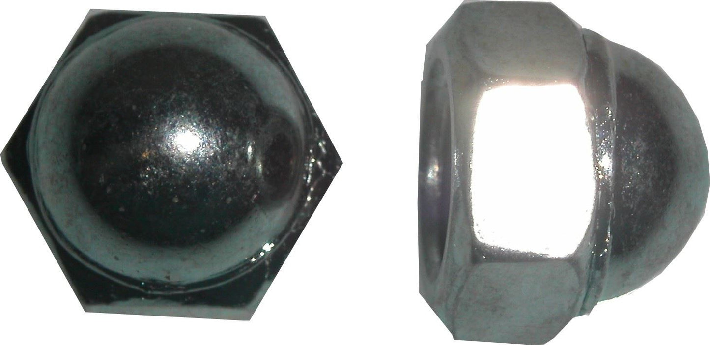 Nuts Dome 10mm Thread Uses 17mm Spanner Chrome(Pitch 1.25mm) Per 20