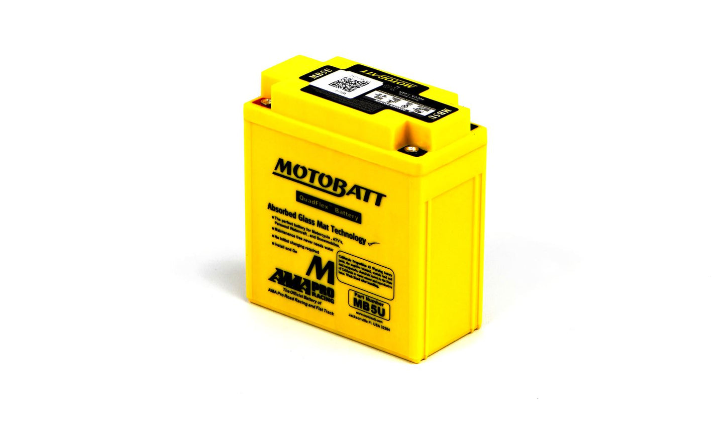 Motobatt Battery MB5U 12v 7.4Ah (20Hr) CCA:90A YB5LB, 12N53B L:120mm x H:130mm x W:60mm