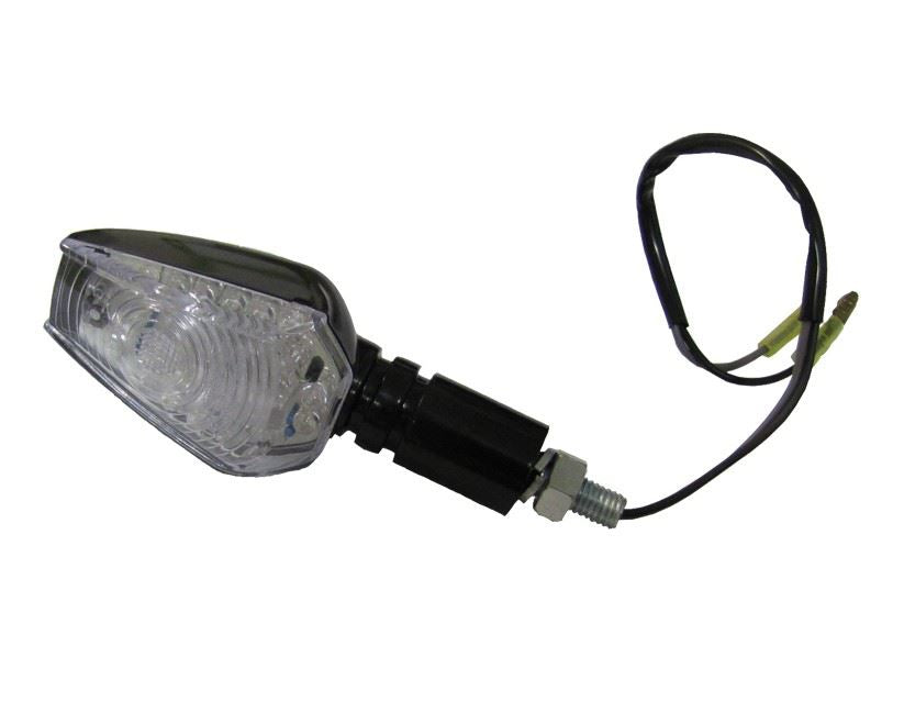 Complete Indicator LED Hexagon Black LongStem with Clear Lens E-Marked (Pair)