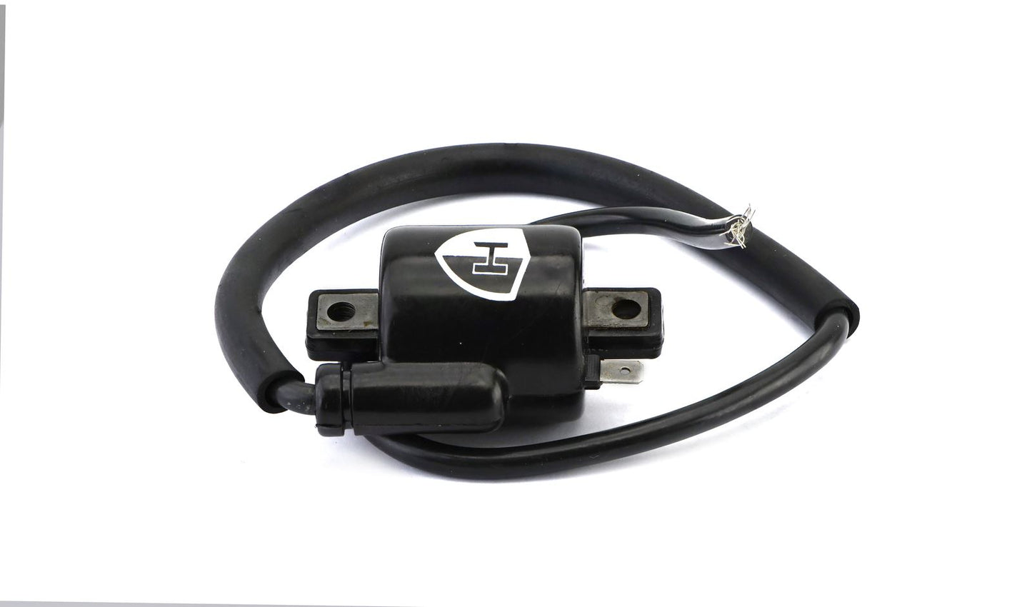 Ignition Coil 6v or 12v CDI Single 1 Spade Terminal P:0.37 Ohms S:4.39 kOhms (60mm Centres) 50cm HT Lead (6mm), can be removed.