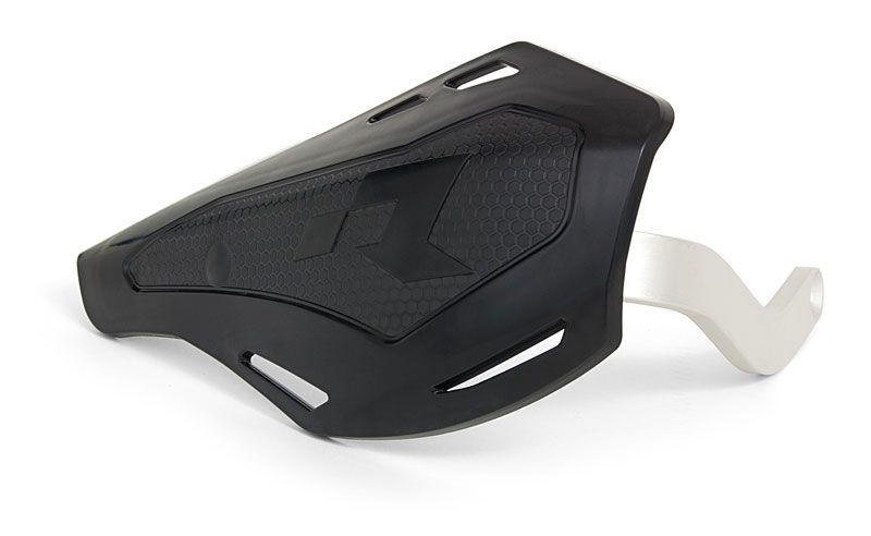 R-TECH BLACK HP1 HANDGUARD + MOUNTING KIT WITH SILVER BAR, SCRAMBLER FITMENT
