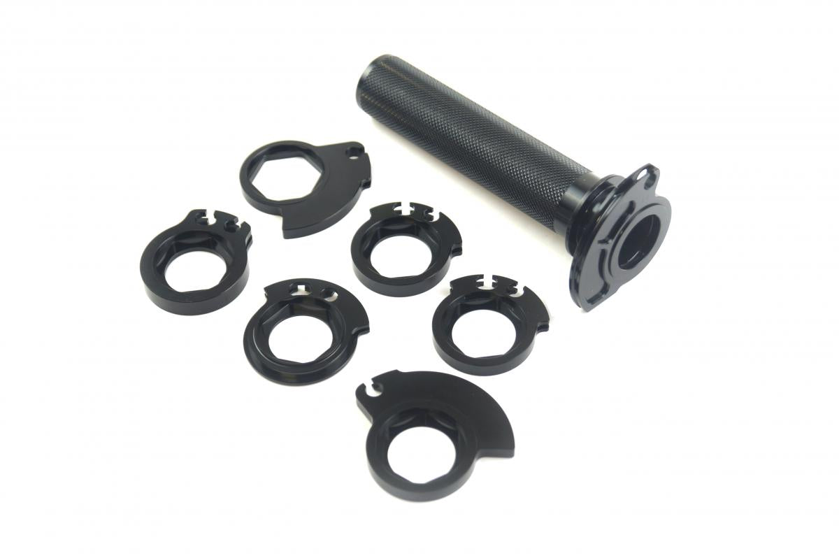 THROTTLE SLEEVE TUBE KTM/HUSQ, FIR BRAND, ALLOY WITH CAMS, KAW, HONDA, SUZ, YAM