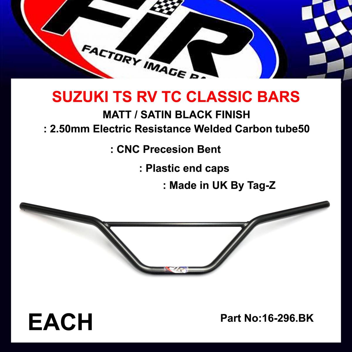 SUZUKI STEEL CLASSIC HANDLEBARS MATT BLACK, 56110-28000 56110-32201 56110-27700