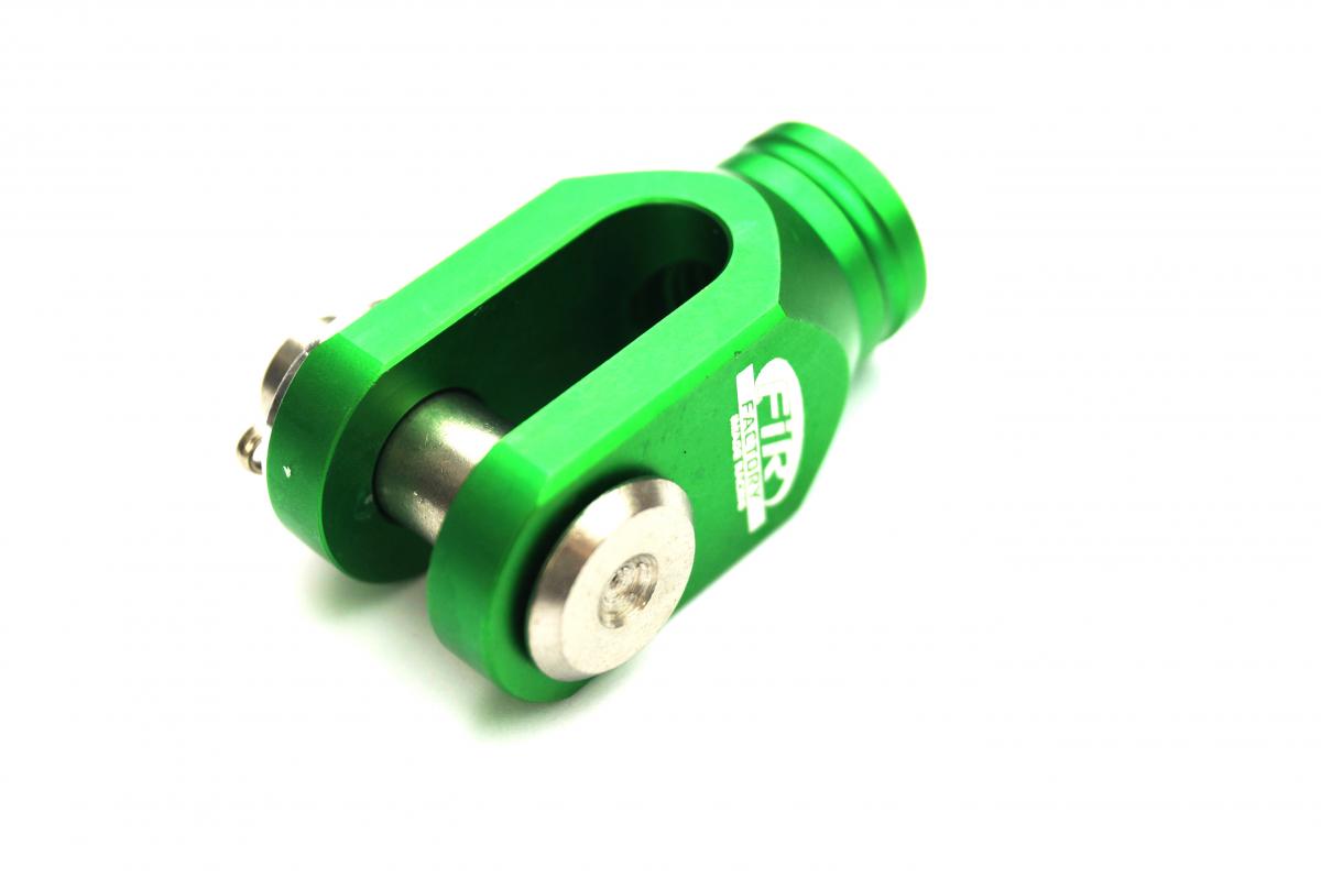 BRAKE CLEVIS REAR GREEN KX80/85 98-20, KX125/250 03-08, FIR ASRBC-06, CNC ALLOY