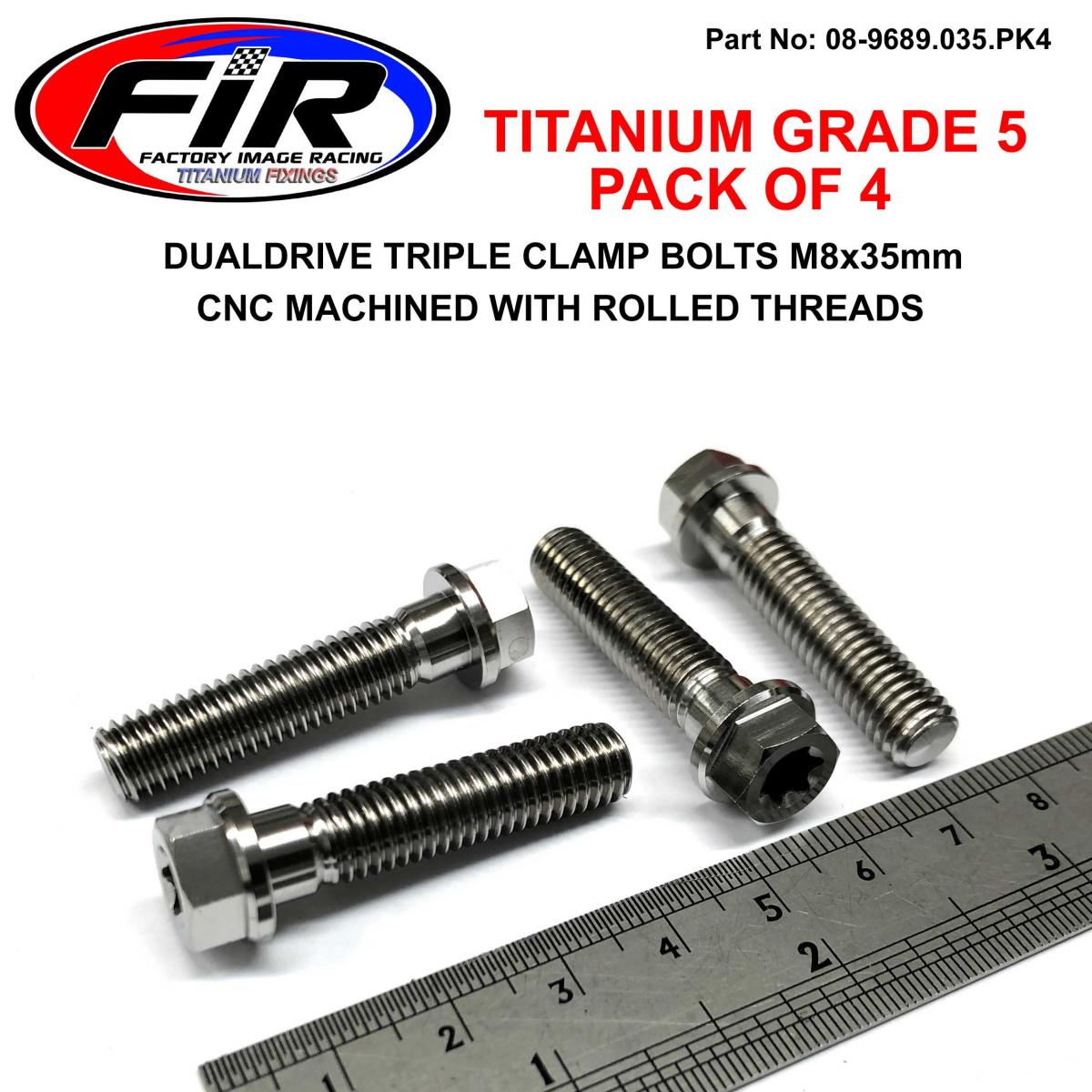 GR5 TITANIUM BOLT M8x35mm PK4, TRIPLE CLAMP BOLTS / DUALDRIVE, KTM RE: 25080406