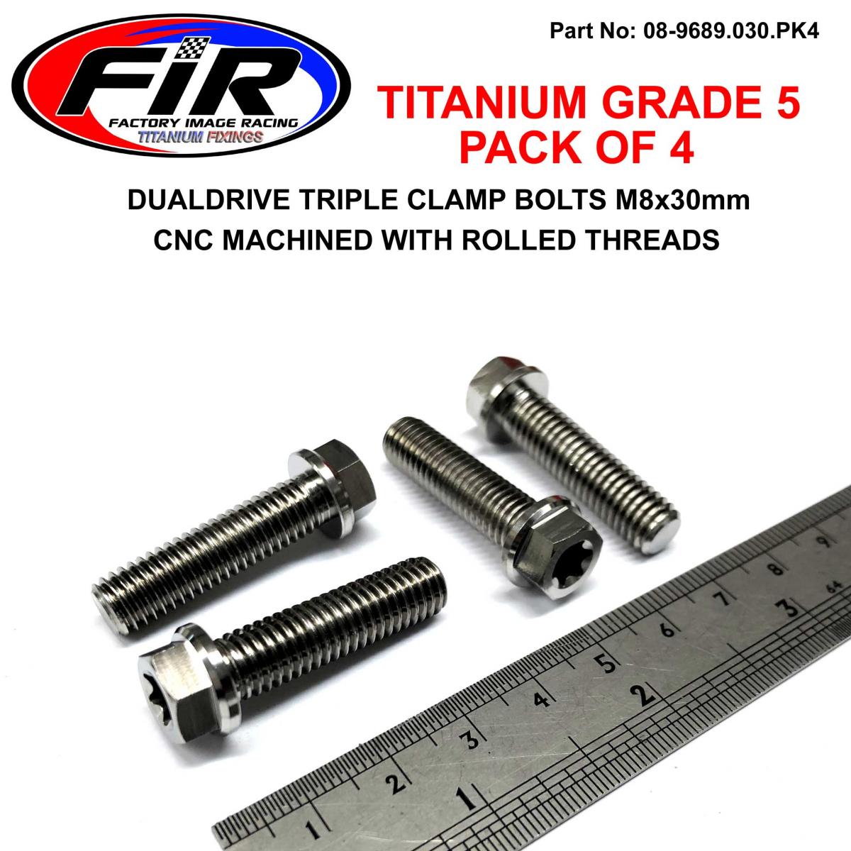 GR5 TITANIUM BOLT M8x30mm PK4, TRIPLE CLAMP BOLTS / DUALDRIVE, KTM RE: 25080406