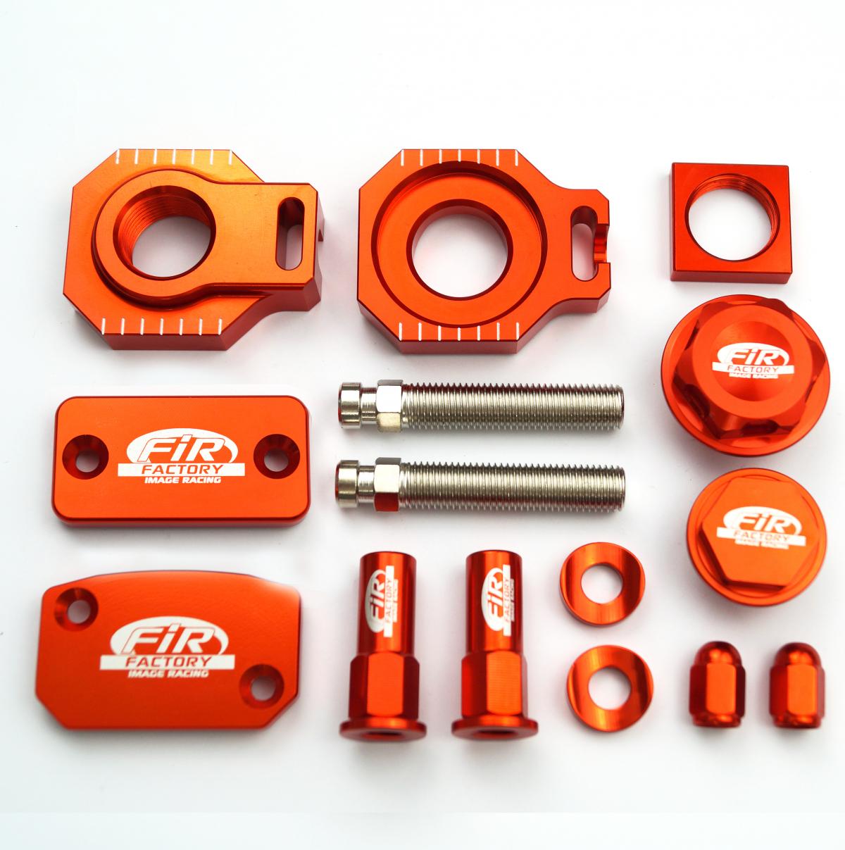 BLING KIT KTM SX SXF 00-07, FIR CPK-513, CNC ALLOY, AXLE BLOCK, CAPS, TYRE NUT
