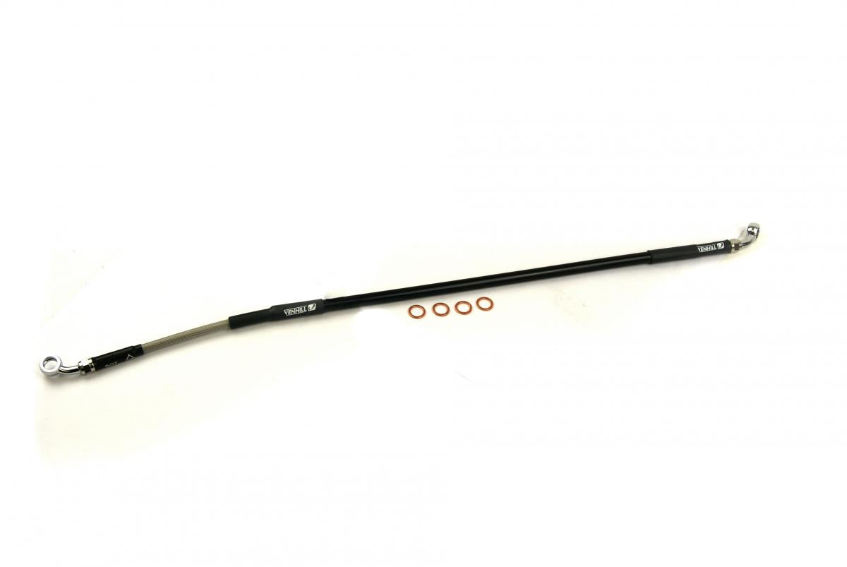 HOSE REAR BRAKE SILVER / BLK, VENHILL H02-2-043/P-CL, 43310-MKE-A71 CRF 250/450