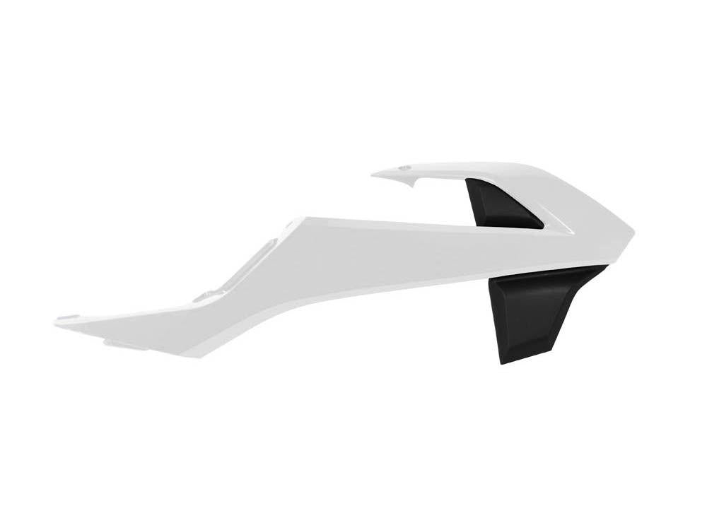 R-TECH WHITE/BLACK RADIATOR SCOOPS KTM SX65 2016-2023, GAS GAS MC65 2021-2023