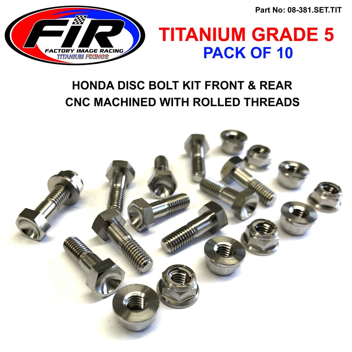 BOLTS DISC HONDA KIT/10, TITANIUM FRONT & REAR CRF150/250/450 02-19
