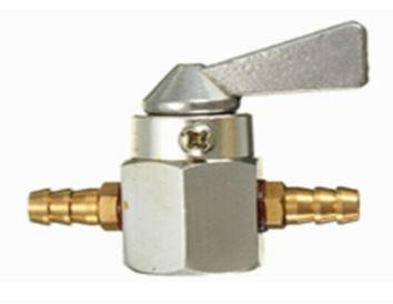 FUEL TAP INLINE SILVER 6mm