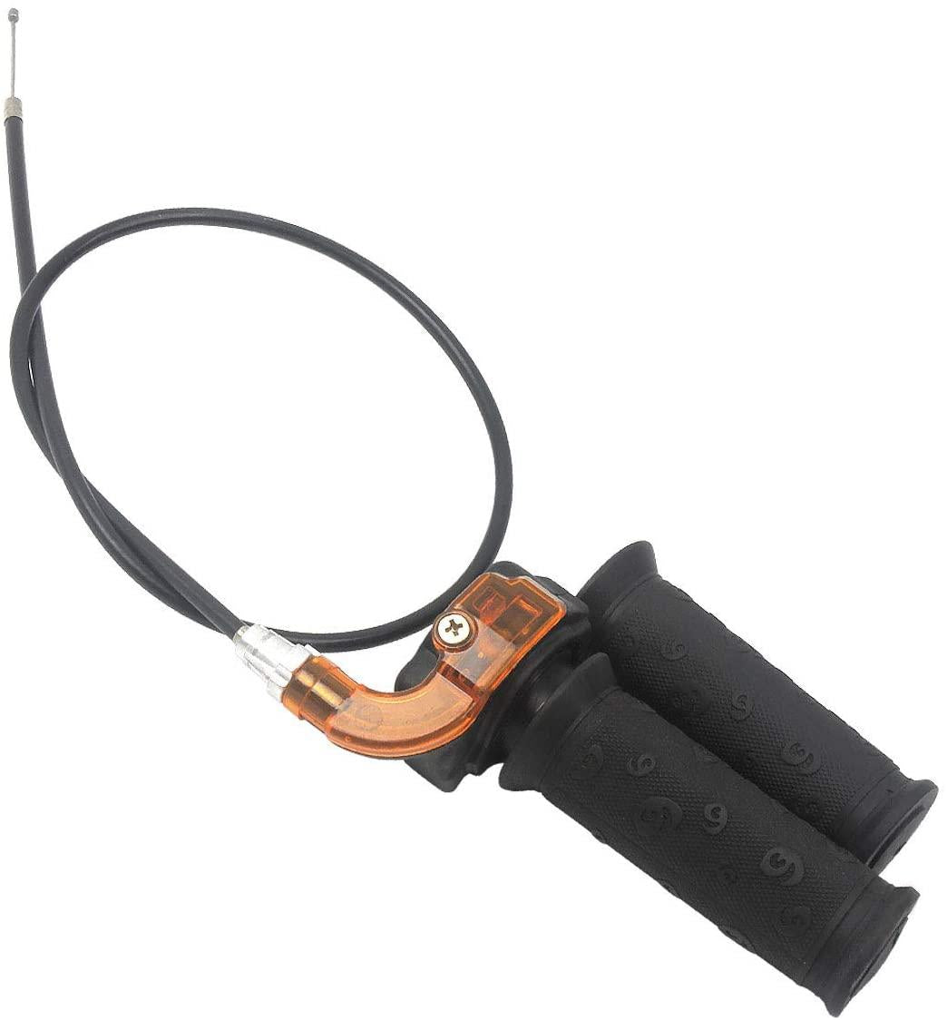 THROTTLE MINI GRIP SET + CABLE, Throttle Clamp Pocket Bike Mini Moto Quads