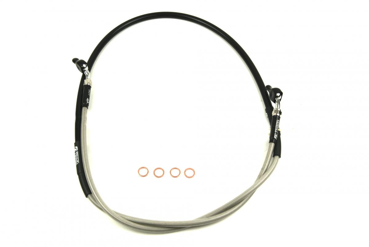 HOSE FRONT BRAKE SILVER / BLK, VENHILL 45125-MKE-A51, HONDA CRF 450 L/X