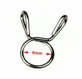 HOSE CLAMP / CLIP ID: 6mm PACK 50, OD PIPE DIA RANGE 6.5MM - 7MM