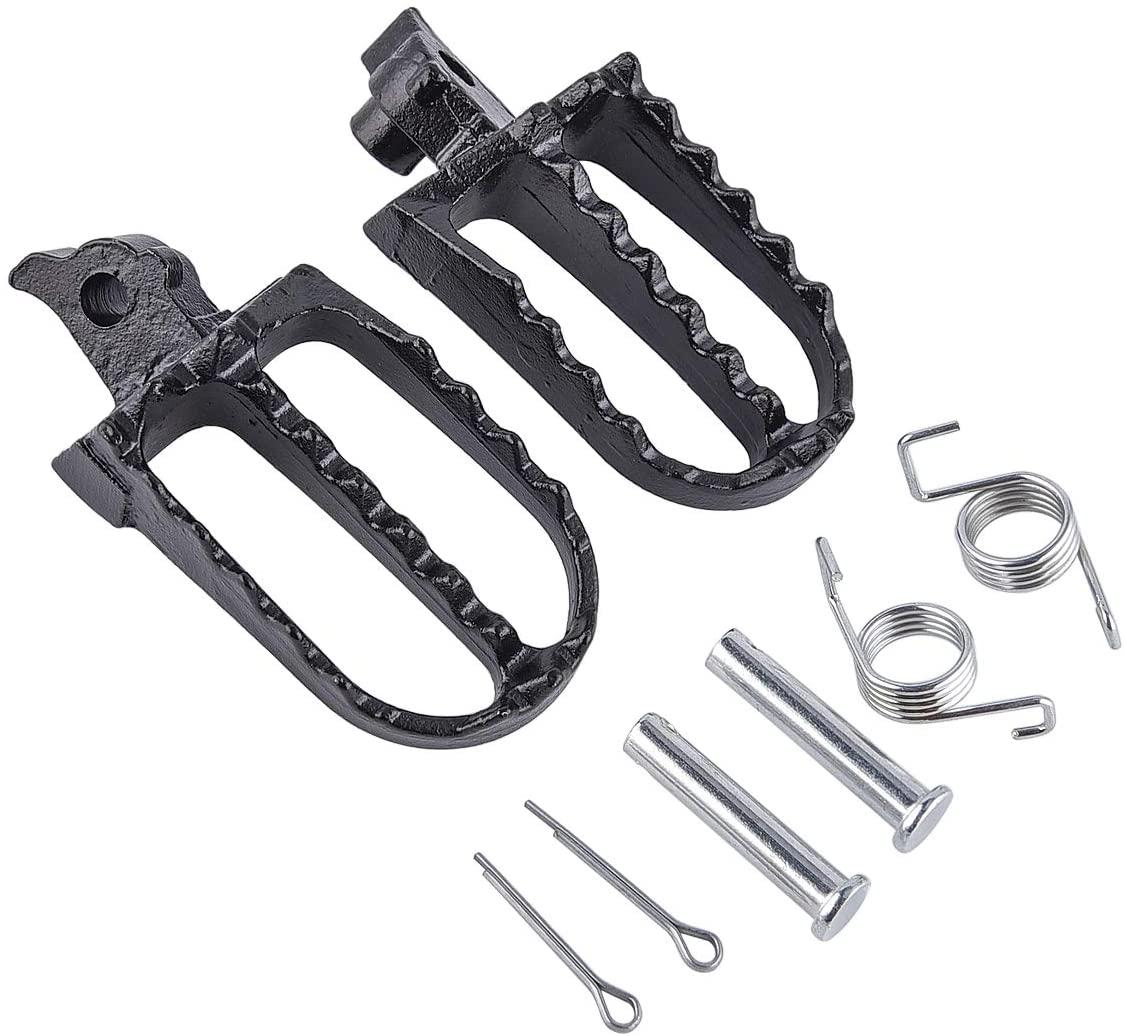 STEEL FOOT PEGS BLK + FITTINGS, HONDA CRF50, CRF70, CRF80, CRF100, CRF110