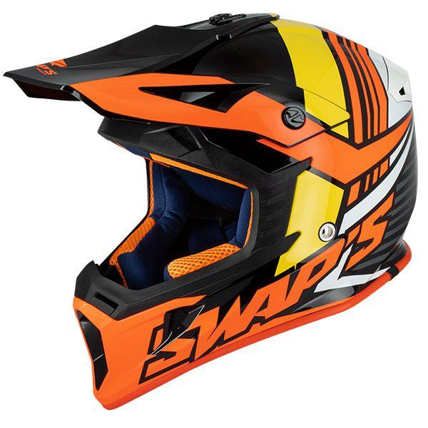 SWAP'S MX HELMET XL 62 BLACK/ORANGE 21, !! ACU GOLD APPROVED !!