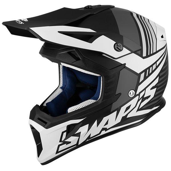 SWAP'S MX HELMET XL 62 BLACK/WHITE 21, !! ACU GOLD APPROVED !!
