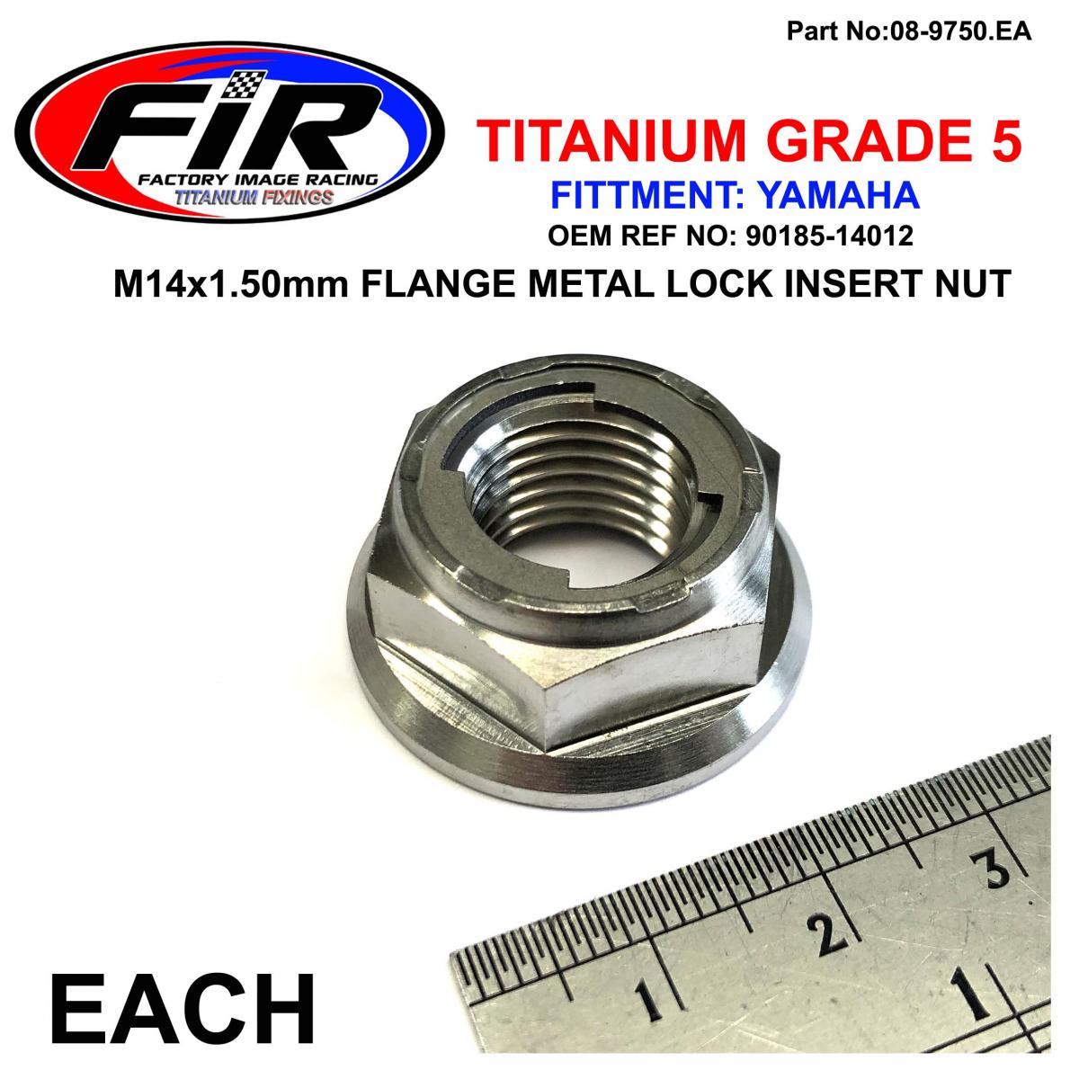YAMAHA REAR SPINDLE NUT YZ85, TITANIUM GR5 / M14x1.50mm / EACH, 90185-14012