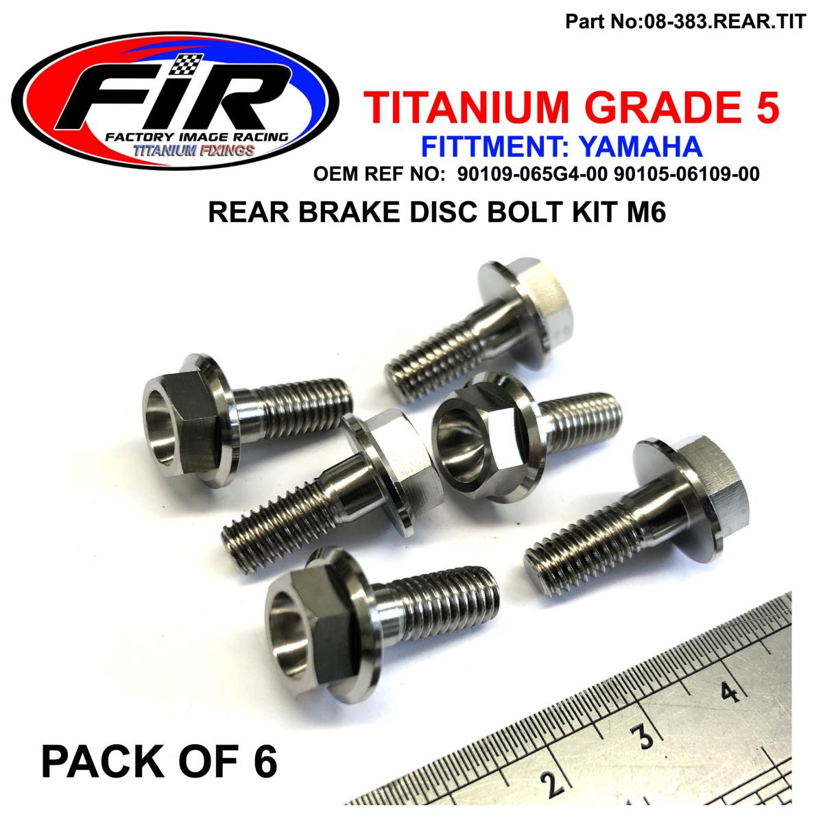 BOLT DISC YAMAHA REAR KIT/6, TITANIUM /  / M6, TT-R 230, TW200, XT250