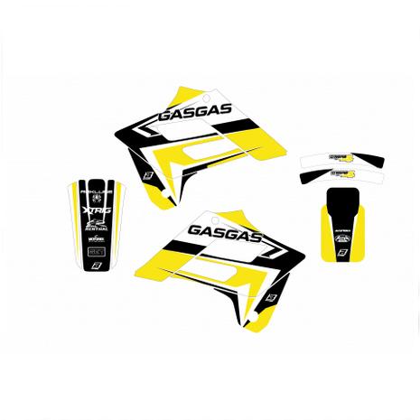 GAS GAS EC125-300 02-06, FSE450 02-06, DREAM-4 YELLOW DECAL KIT