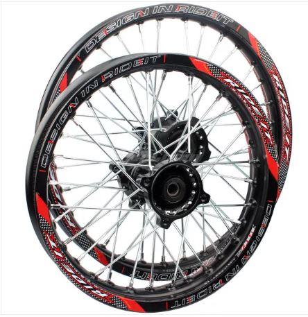 14 x 1.85 / 17 x 1.60 PIT BIKE WHEEL SET. 15mm SPINDLE