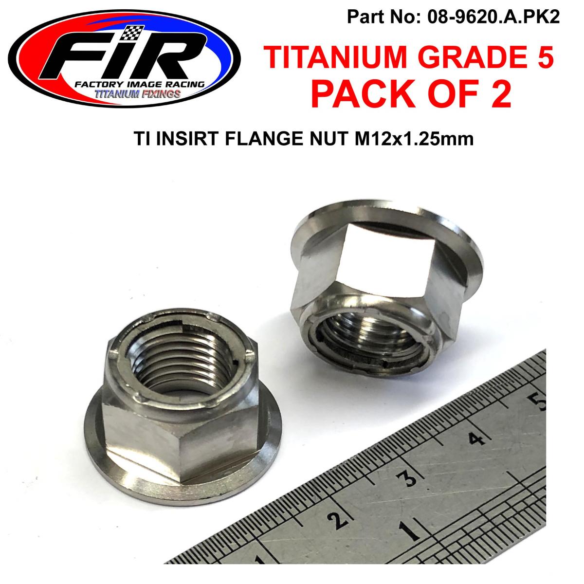 GR5 M12x1.25mm LOCK NUT PK2, Ti-GR5 INSERT LOCK FLANGE NUT OEM REF 90305-KRN-A30