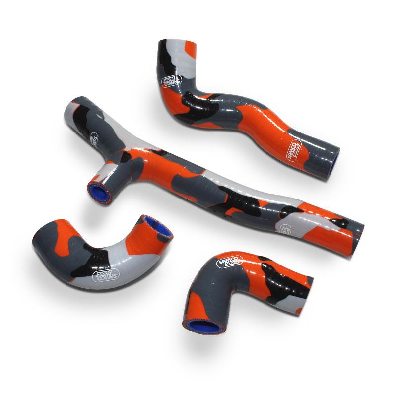 SAMCO HOSE KIT KTM 150 EXC TPI 2020 OEM DESIGN, 4 PIECE KIT, ORANGE CAMO