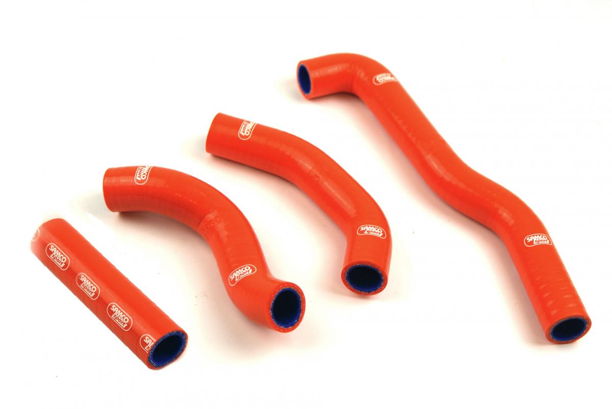 SAMCO HOSE KIT KAWASAKI KX250 1987-1989, 4 PIECE KIT, ORANGE, KAW-43 ORANGE