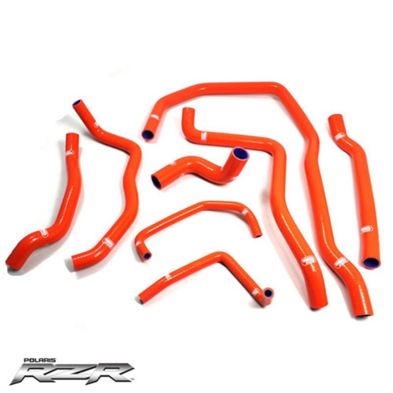 SAMCO HOSE KIT POLARIS RZR 1000 14-17, 8 PIECE KIT, ORANGE, POL-3 OR