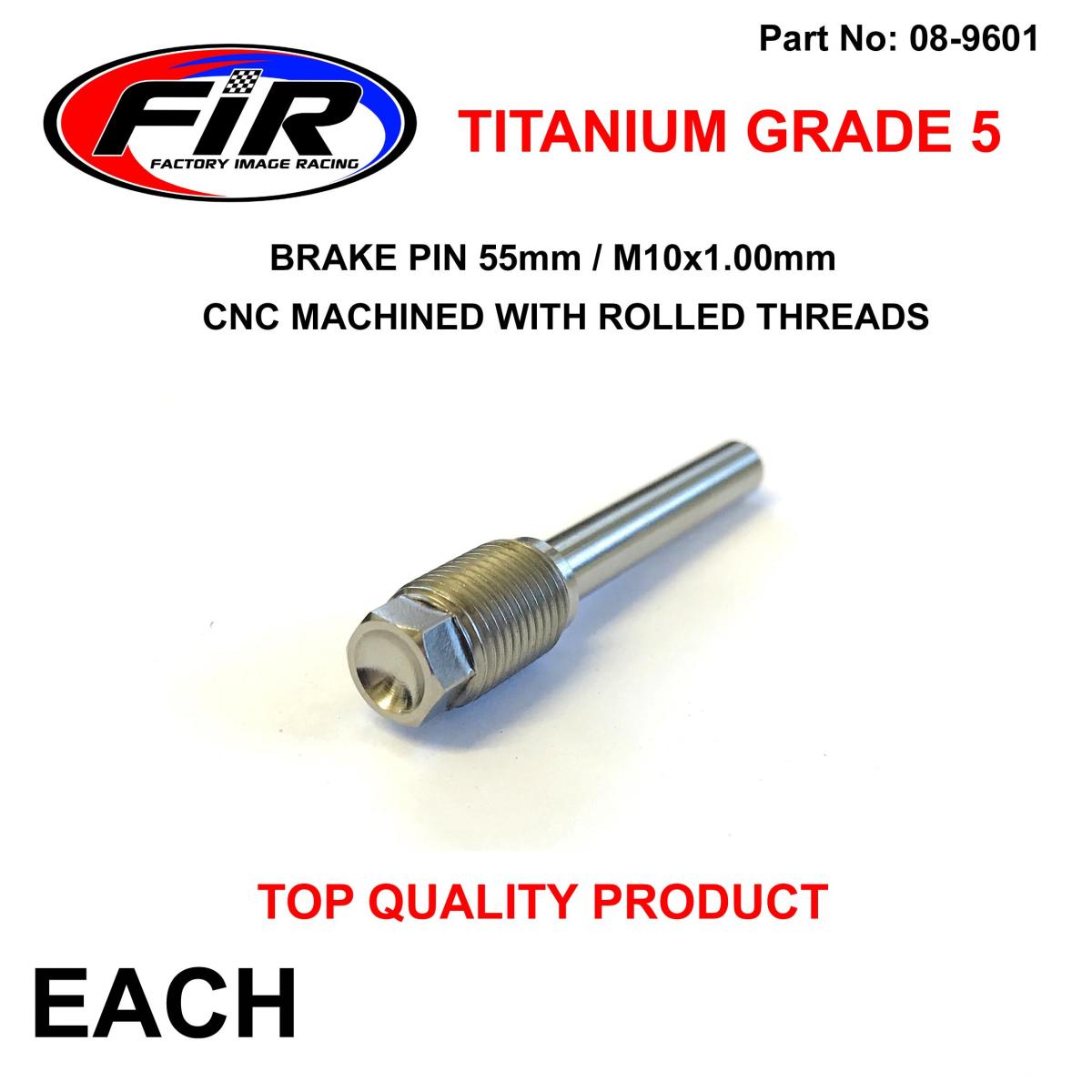 TITANIUM GR5 BRAKE PIN 55mm EACH, Cnc machined with rolled threads