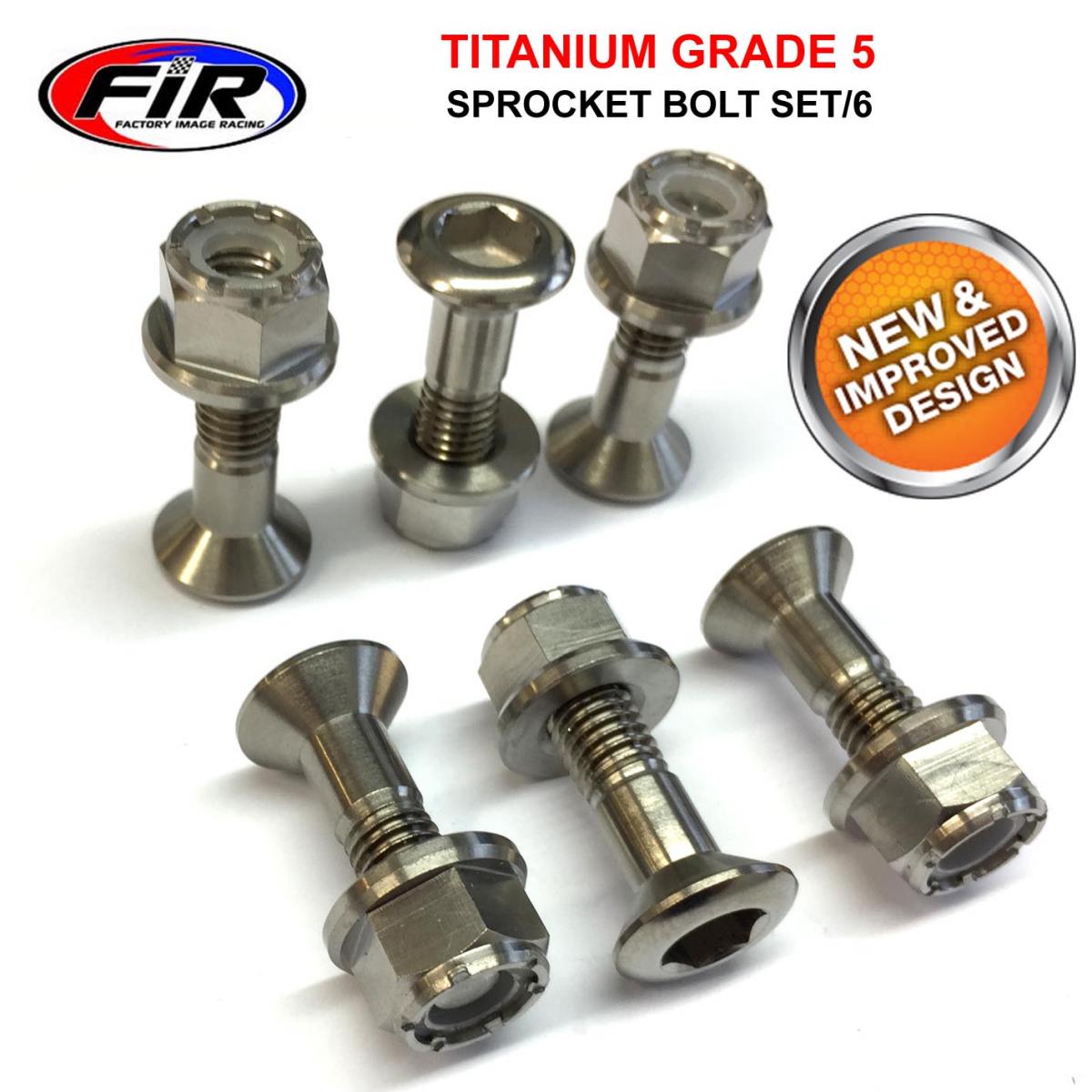TITANIUM GR5 SPROCKET BOLT SET/6, M8x30 STANDARD SPROCKET BOLTS