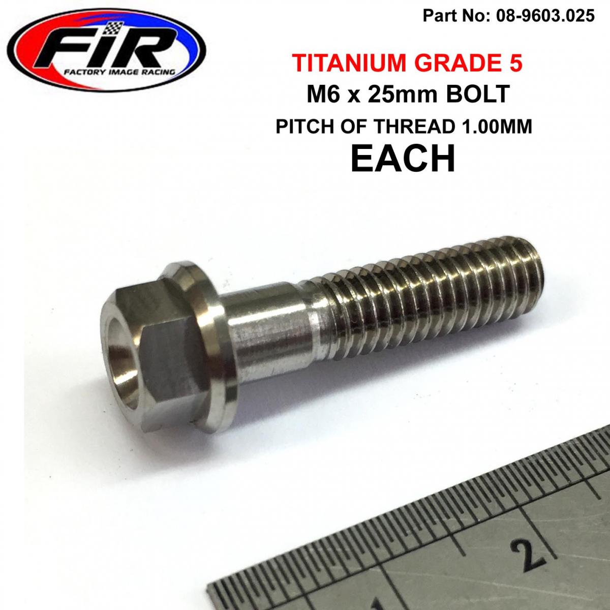 TITANIUM BOLT M6 x 25mm