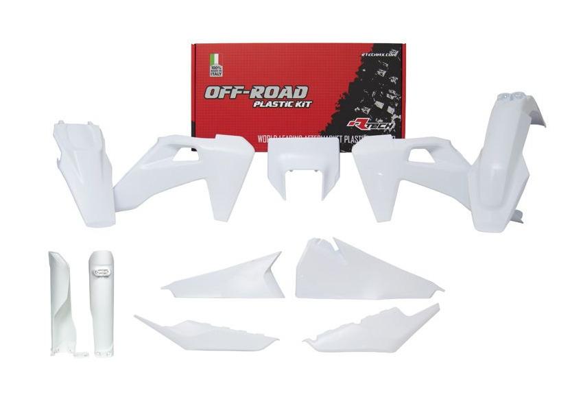 R-TECH WHITE PLASTIC KIT/7 HUSQVARNA TE125-300, FE250-501 2020-2023