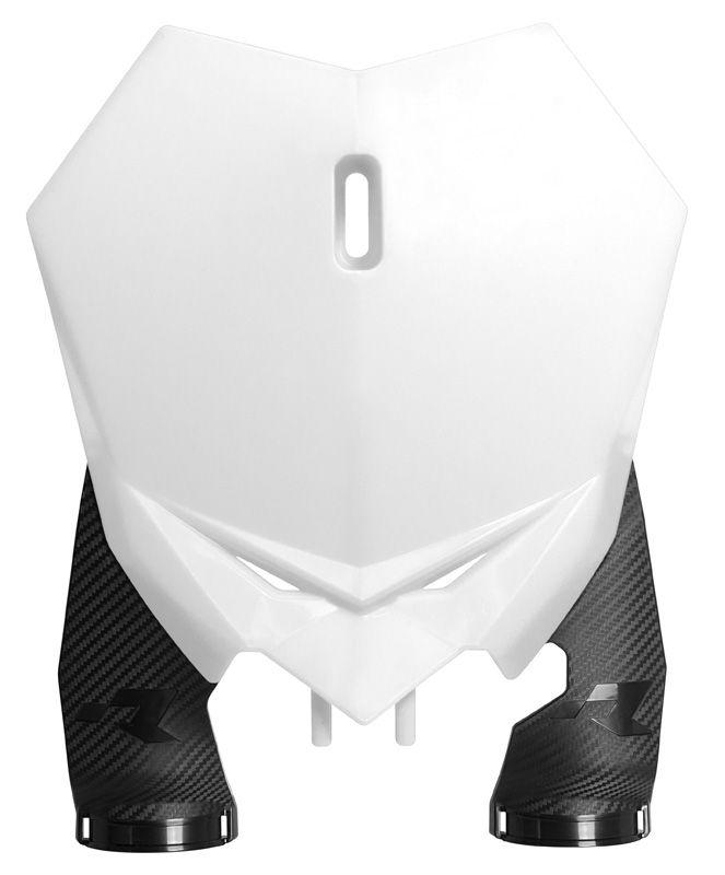 R-TECH WHITE FRONT NUMBER PLATE BETA RX 125-480 2020-2024