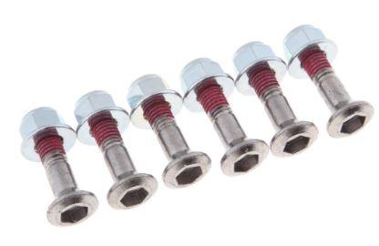 REAR SPROCKET BOLT AND NUT WITH THREAD LOCK, 8mm x 30mm (PACK OF 6)