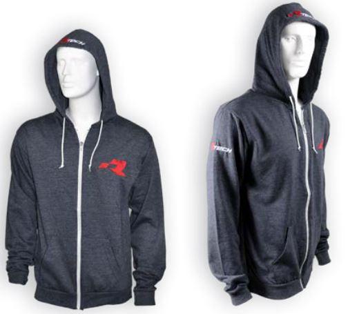 R-TECH COTTON HOODIE WITH FULL ZIPPER - LARGE