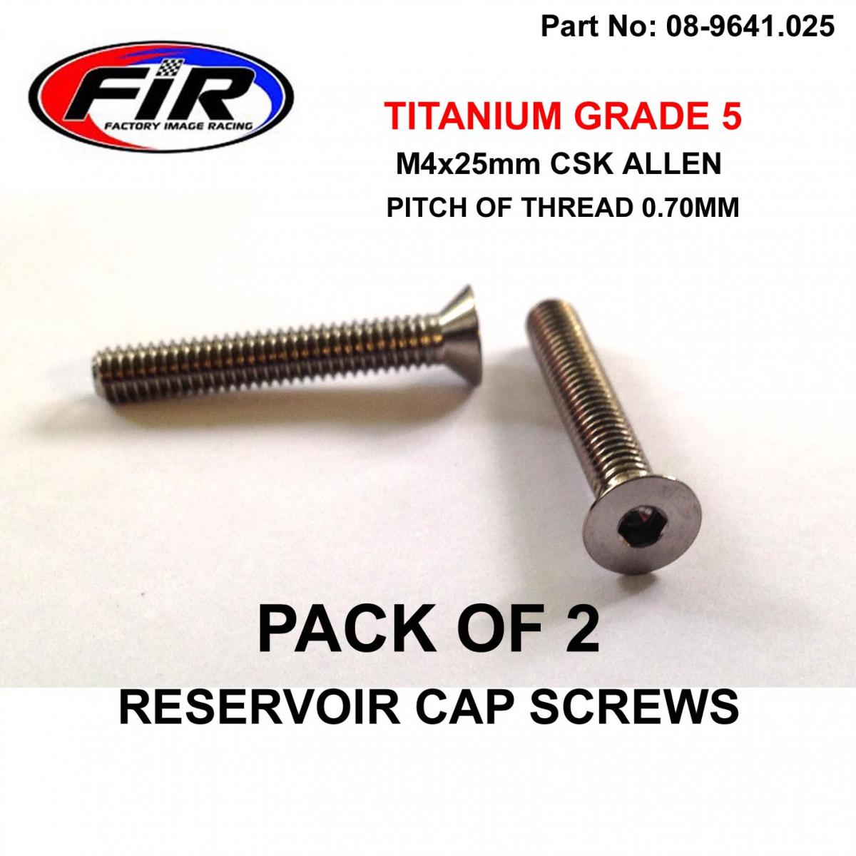 TITANIUM CSK ALLEN M4x25mm, RESERVOIR CAP SCREWS x 2,  / COUNTERSUNK