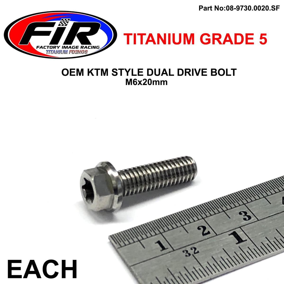 GR5 DUAL/D KTM BOLT 6x20mm EA, TITAUIUM / KTM OEM 0015060203
