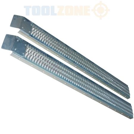 72''x9'' STEEL RAMPS X2, MAX 450KG COMBINED, GALVANISED STEEL WITH GRIP