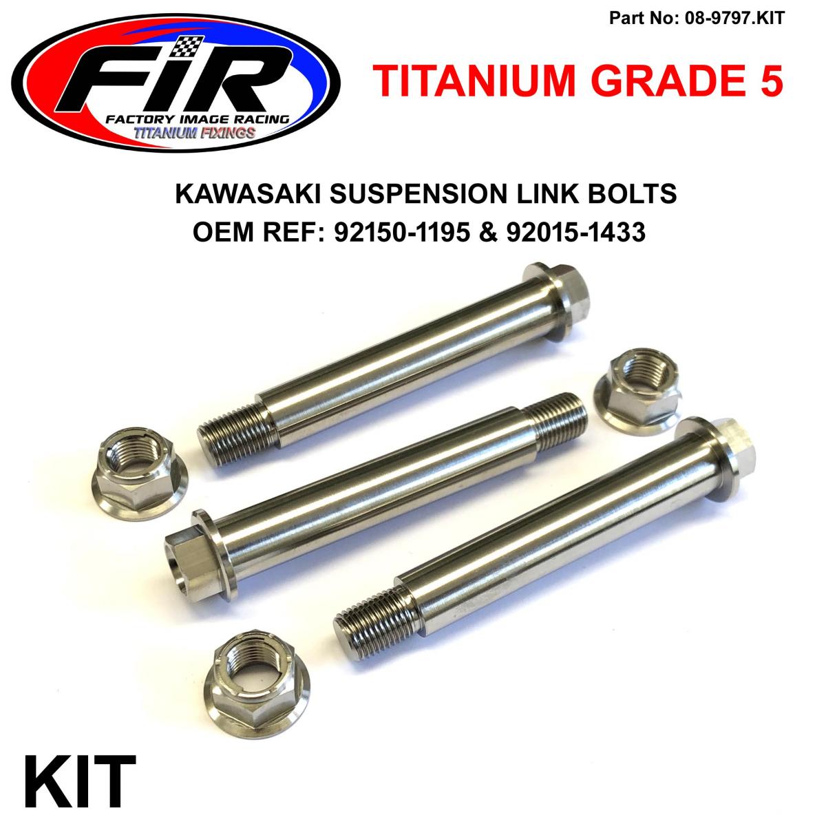 GR5 PRO LINK BOLT KIT KX500, KDX SET OF 3 BOLTS & 3 NUTS, 92150-1195, 92015-1433