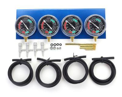 4 Pcs Motorcycle Carburetor Vacuum Gauges, Balancer Synchronizer Tool & Hose Kit
